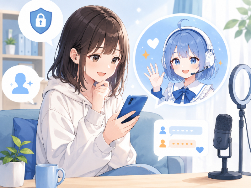 顔出しなしやVライバー配信をイメージした画像